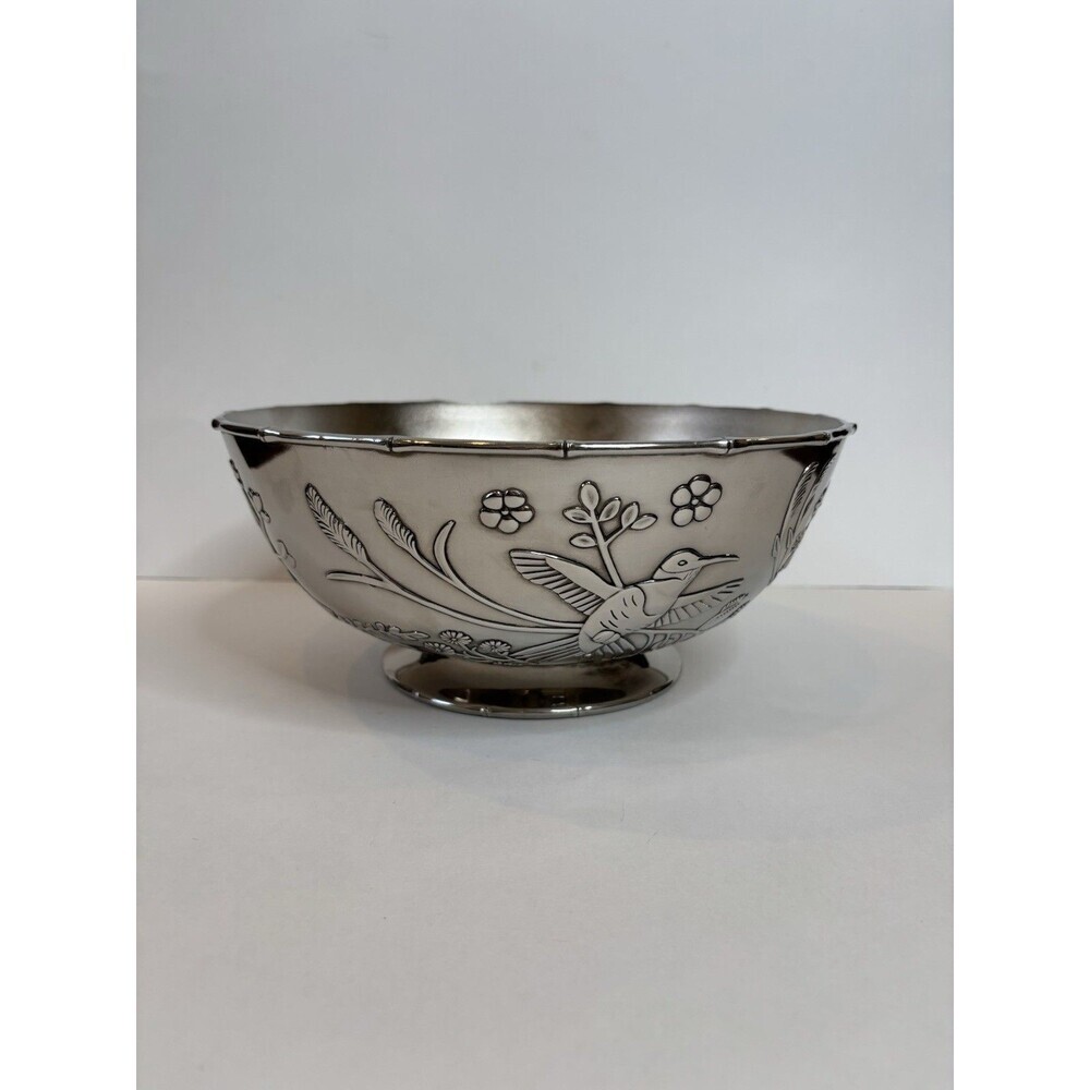 Vintage Godinger Silver Bird Floral Bowl Silver Plated